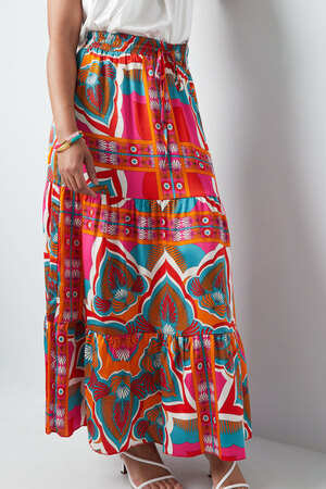 Maxi skirt happy print - green/purple h5 Picture2